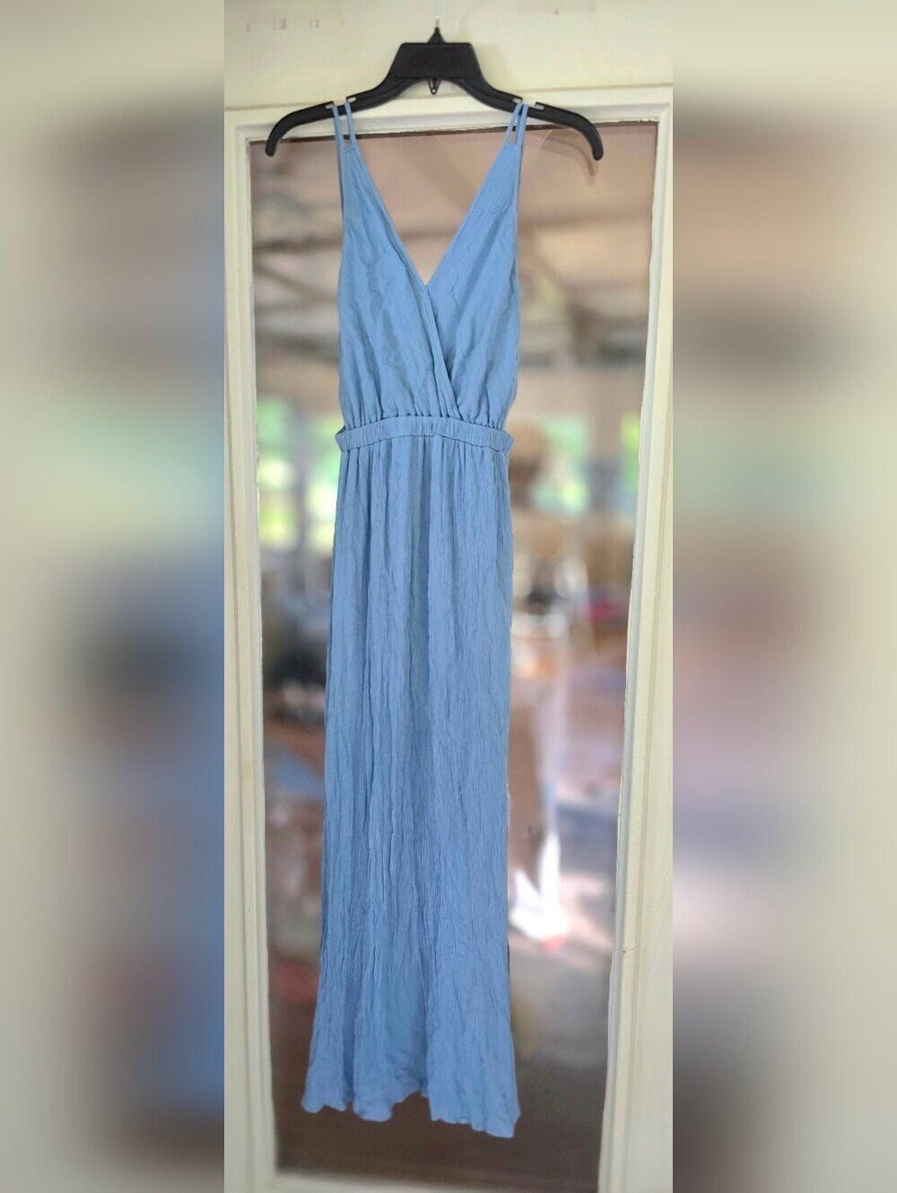 Lulu's Light Blue Flowy Maxi Summer Dress Sz XXS